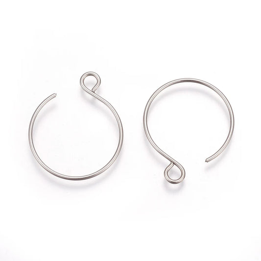 100/200Pcs Stainless Steel Earring Hooks Ear Wire V Shape Big Circle Wire Earrings for DIY Earring Jewelry Making Accessories