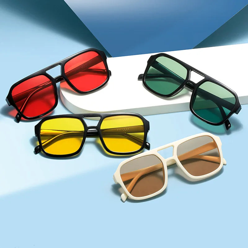 New Pc Frame Round Sunglasses Women Men Vintage Brand Square Sun Glasses for Male Shades Female Eyewear Anti-Glare Sunglasses