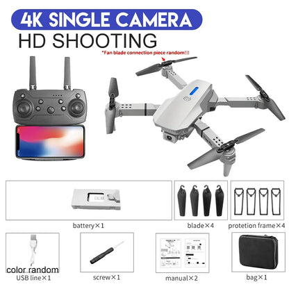 KBDFA 2025 E88 Professional Wide Angle RC Dron HD 4K Camera Mode Foldable Helicopter Aircraft Quadcopter Drone Kid Gift Toys
