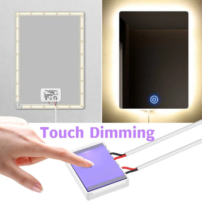 Touch Dimmable COB LED Vanity Makeup Mirror Light 12V 320 480LEDs/M Sensor Dressing Table Decoration Tape Lamp RA90 Linear Strip