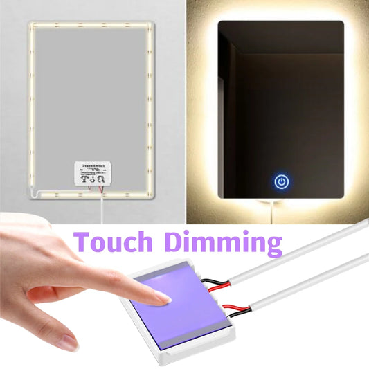 Touch Dimmable COB LED Vanity Makeup Mirror Light 12V 320 480LEDs/M Sensor Dressing Table Decoration Tape Lamp RA90 Linear Strip