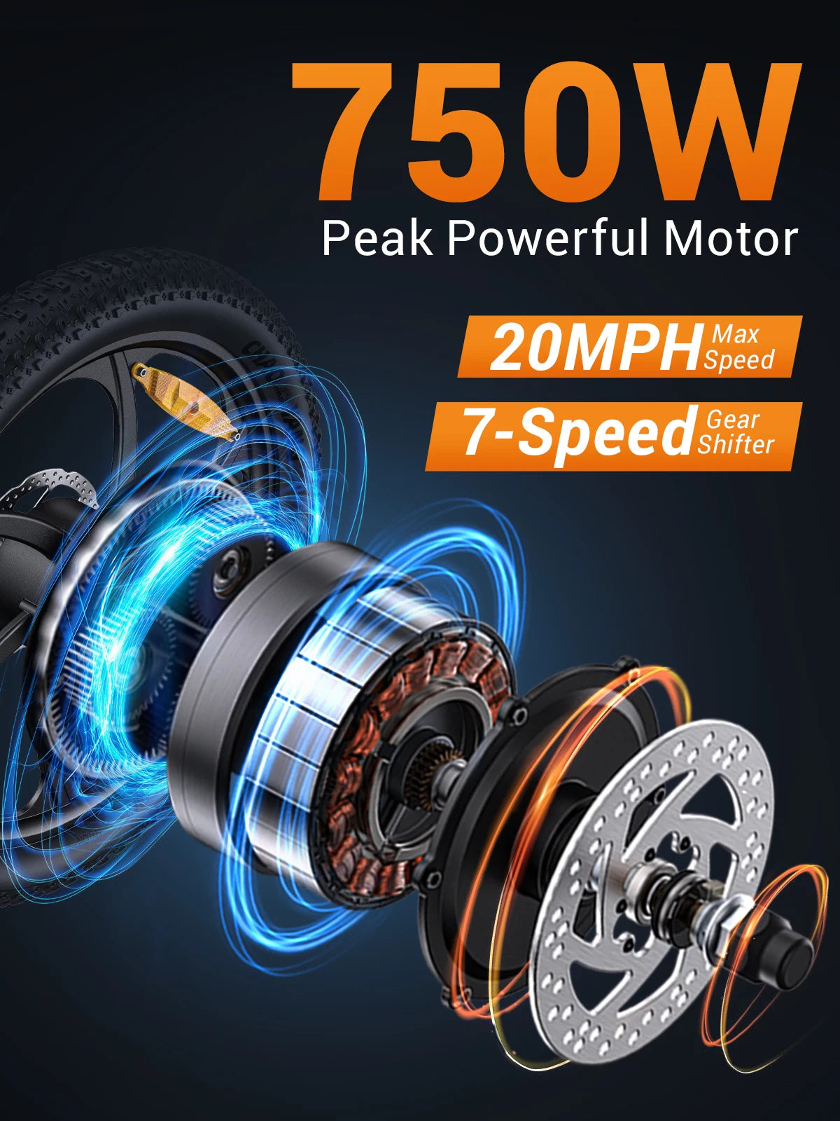 MilePort 1 Folding E-Bike, 750W Motor, 36V 13AH Battery, 32KM/h Speed, 60-80KM Range, Ideal for Mountain & Urban Commuting