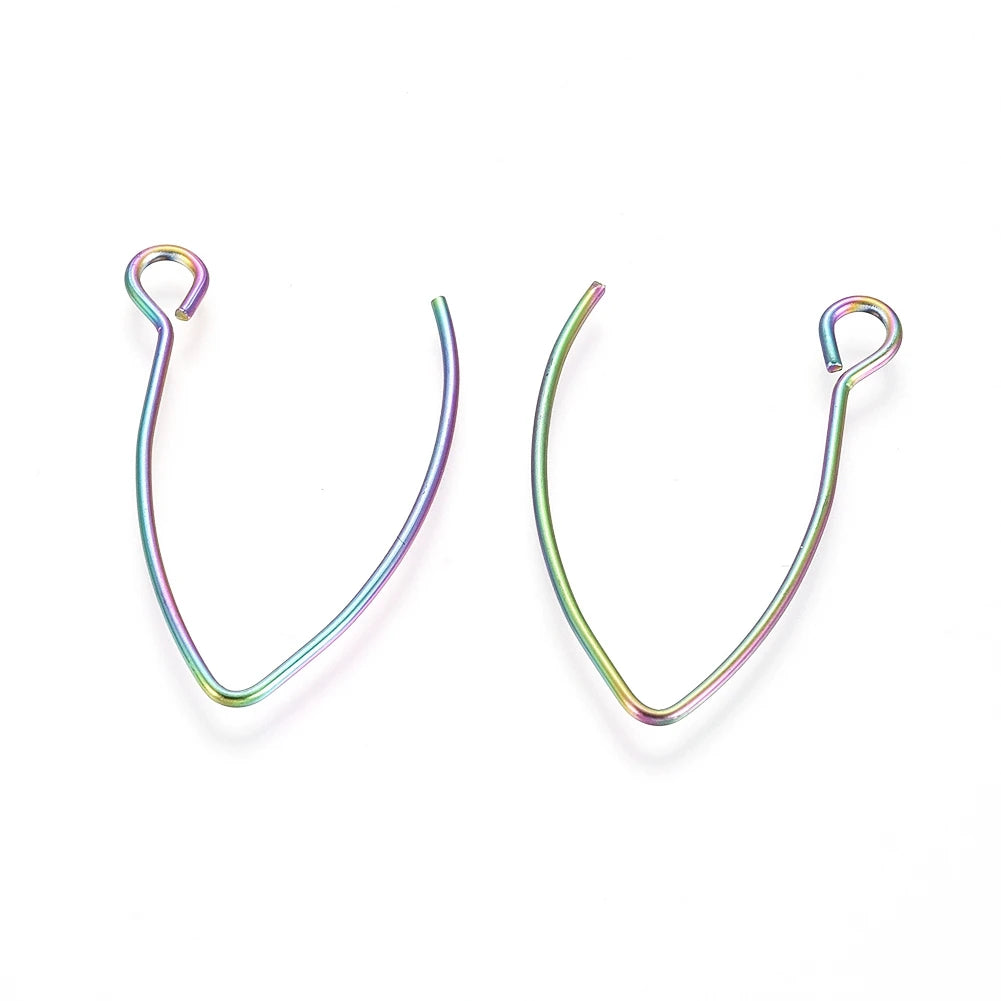 100/200Pcs Stainless Steel Earring Hooks Ear Wire V Shape Big Circle Wire Earrings for DIY Earring Jewelry Making Accessories