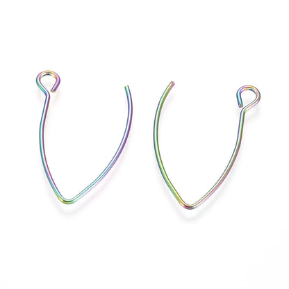 100/200Pcs Stainless Steel Earring Hooks Ear Wire V Shape Big Circle Wire Earrings for DIY Earring Jewelry Making Accessories