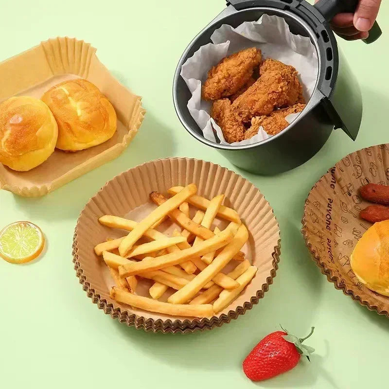 50/100pcs Square Airfryer Papers Non-Stick  Disposable Paper Large Air Fryer Disposable Food Householdr Kitchen Oil Absorbing