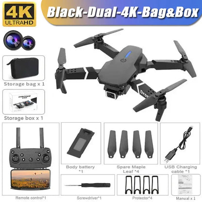 Mini E99Pro Foldable RC Helicopter 5G WiFi FPV 4K Dual HD Camera Drone with Height Hold Wide Angle Professional