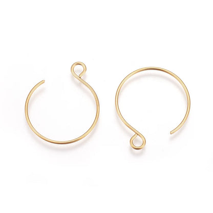 100/200Pcs Stainless Steel Earring Hooks Ear Wire V Shape Big Circle Wire Earrings for DIY Earring Jewelry Making Accessories