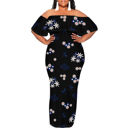 Women's Fashion 2025 Spring/Summer New Customized Casual Loose Swing Collar Printed Butterfly Beach Dress