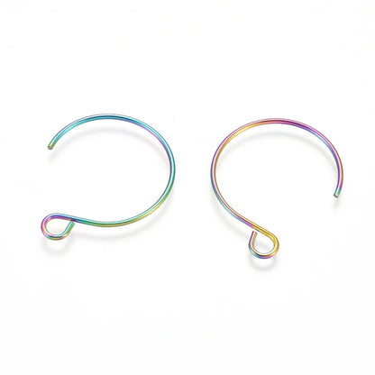 100/200Pcs Stainless Steel Earring Hooks Ear Wire V Shape Big Circle Wire Earrings for DIY Earring Jewelry Making Accessories