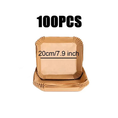 50/100pcs Square Airfryer Papers Non-Stick  Disposable Paper Large Air Fryer Disposable Food Householdr Kitchen Oil Absorbing