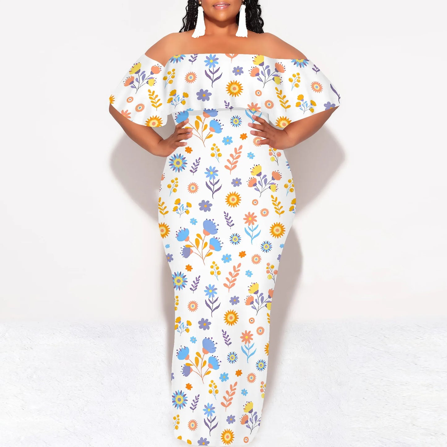 Women's Fashion 2025 Spring/Summer New Customized Casual Loose Swing Collar Printed Butterfly Beach Dress