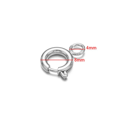 10pcs Stainless Steel Round Spring Ring Clasps Necklace Connectors for DIY Jewelry Bracelet Making Earrings Accessories 5-12mm