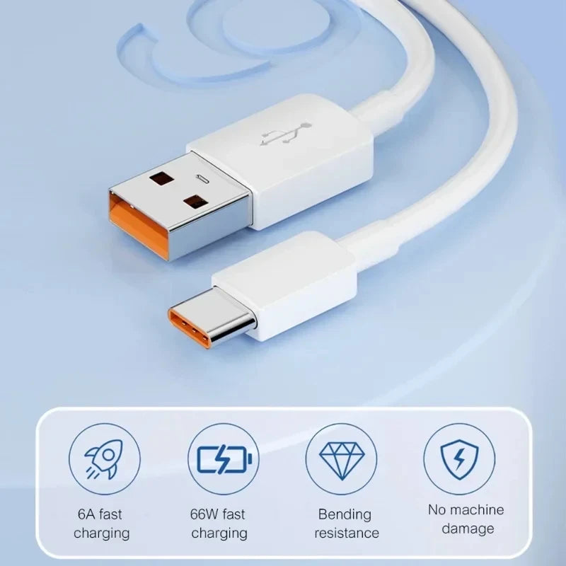 NNBILI 6A 1-2PCS 100W USB C Cable For Samsung Ultra Huawei P30 Pro Xiaomi Redmi Oneplus Fast Charging Charger Cable Accessories