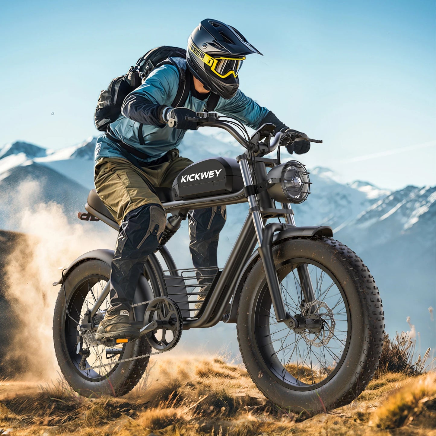 Kickwey K7 Adult Electric Bicycle 1500w 48V 23ah Mountain Electric Bike 20 Inch Fat Tire Outdoor Entertainment Off Road E Bike